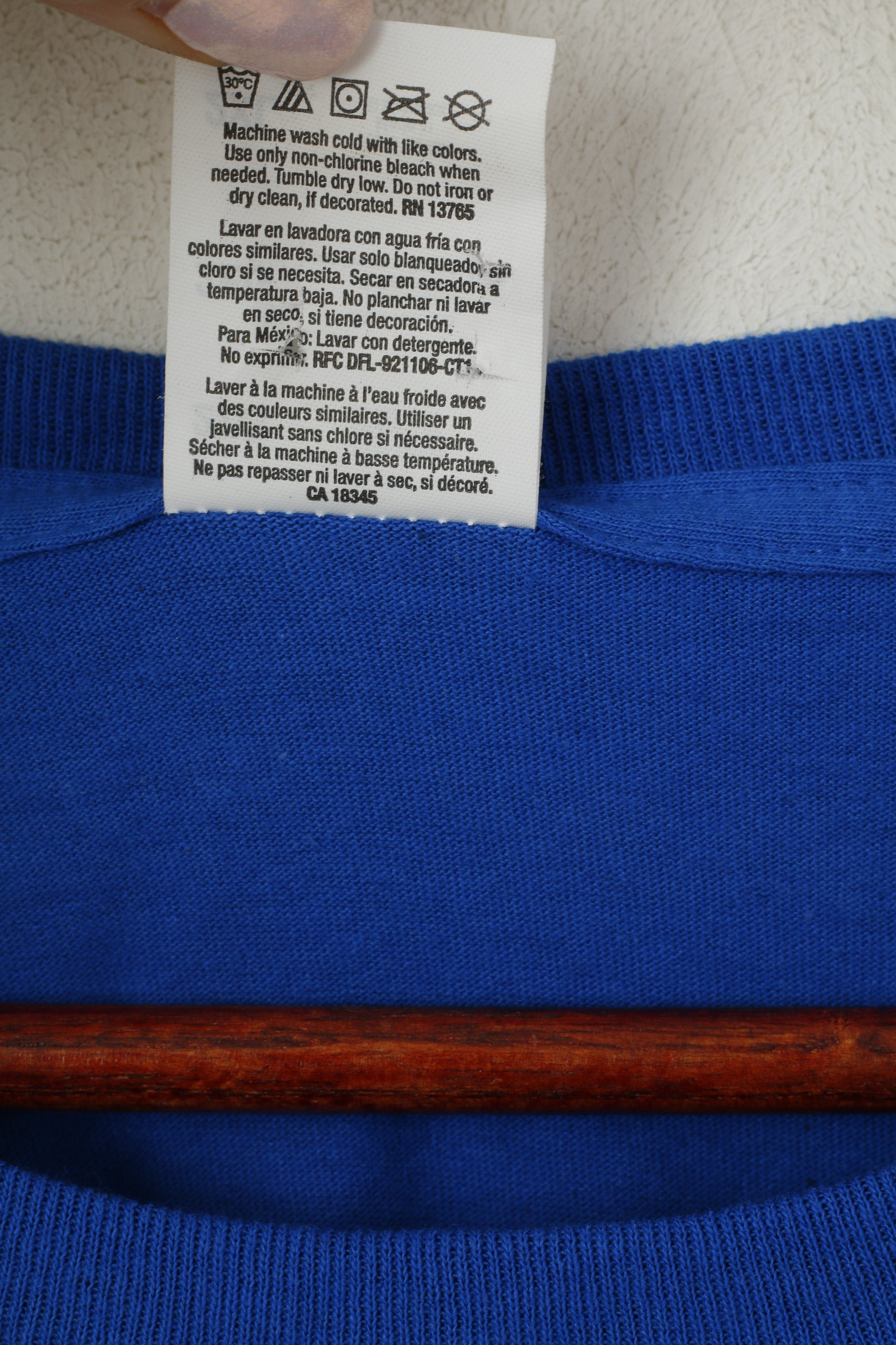 T-shirt Fruit Of the Loom da uomo 2XL Top in cotone blu con grafica Dope Music