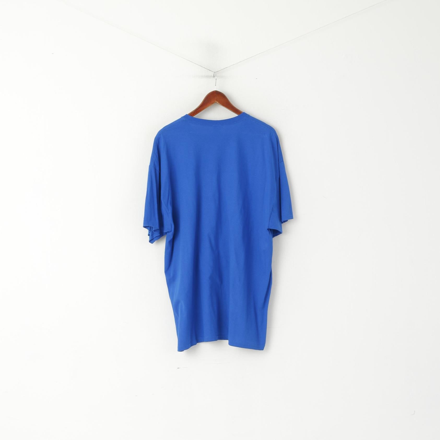 T-shirt Fruit Of the Loom da uomo 2XL Top in cotone blu con grafica Dope Music