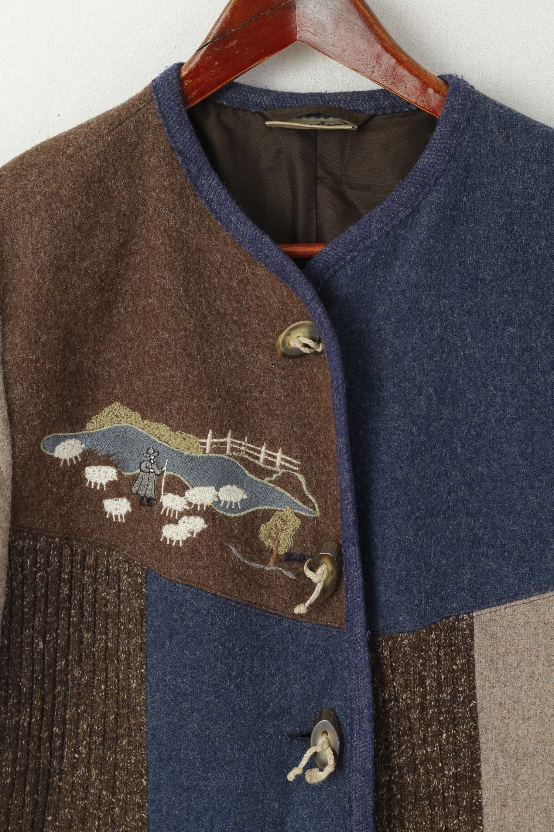 Meico Donna 12 38 M Blazer Giacca di pecora vintage Landhaus Tyrol in lana marrone