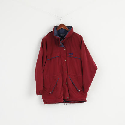 TOG 24 TECHNICAL Femme 14 L Veste Maroon Trevira Parka d'extérieur à capuche zippée