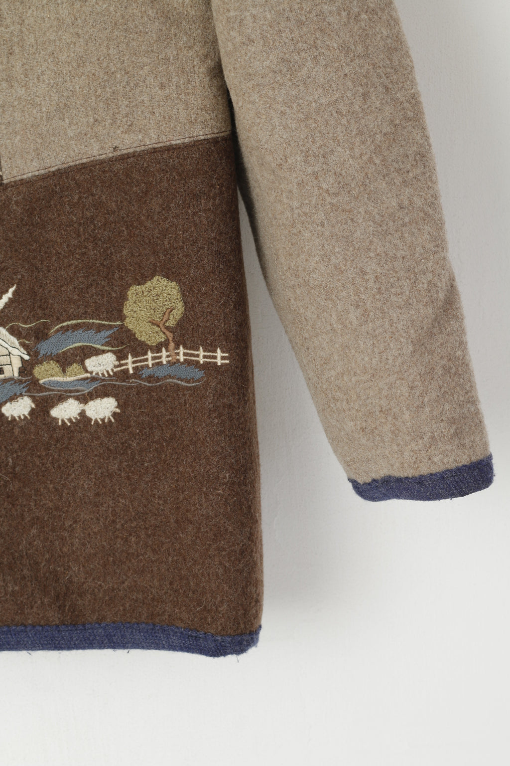 Meico Women 12 38 M Blazer Brown Wool Vintage Landhaus Tyrol Sheep Jacket