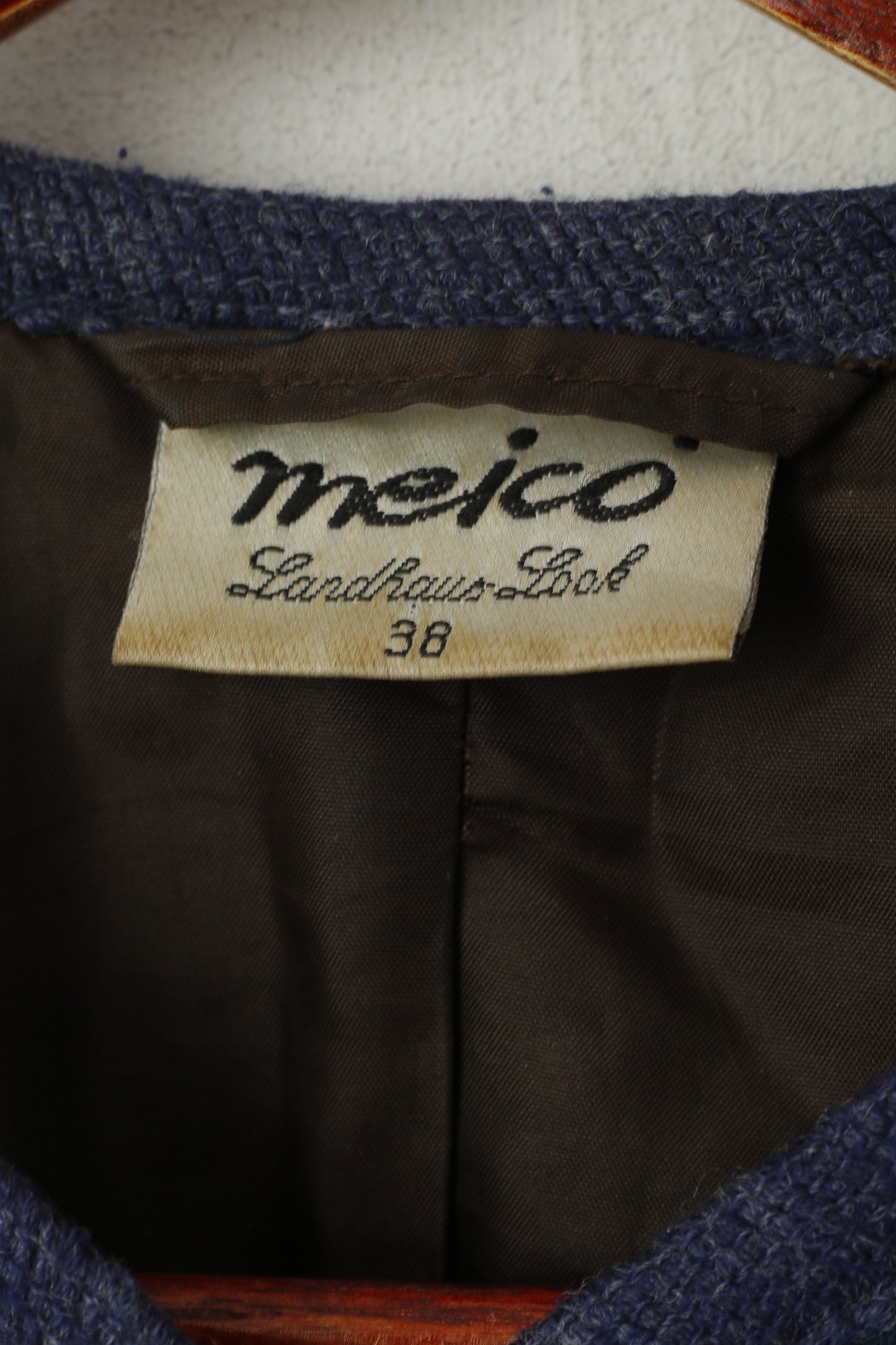Meico Women 12 38 M Blazer Brown Wool Vintage Landhaus Tyrol Sheep Jacket