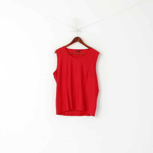 Fjallraven Women XXL Tank Top Red Sportswear Hiking Crew Neck Jersey Vest