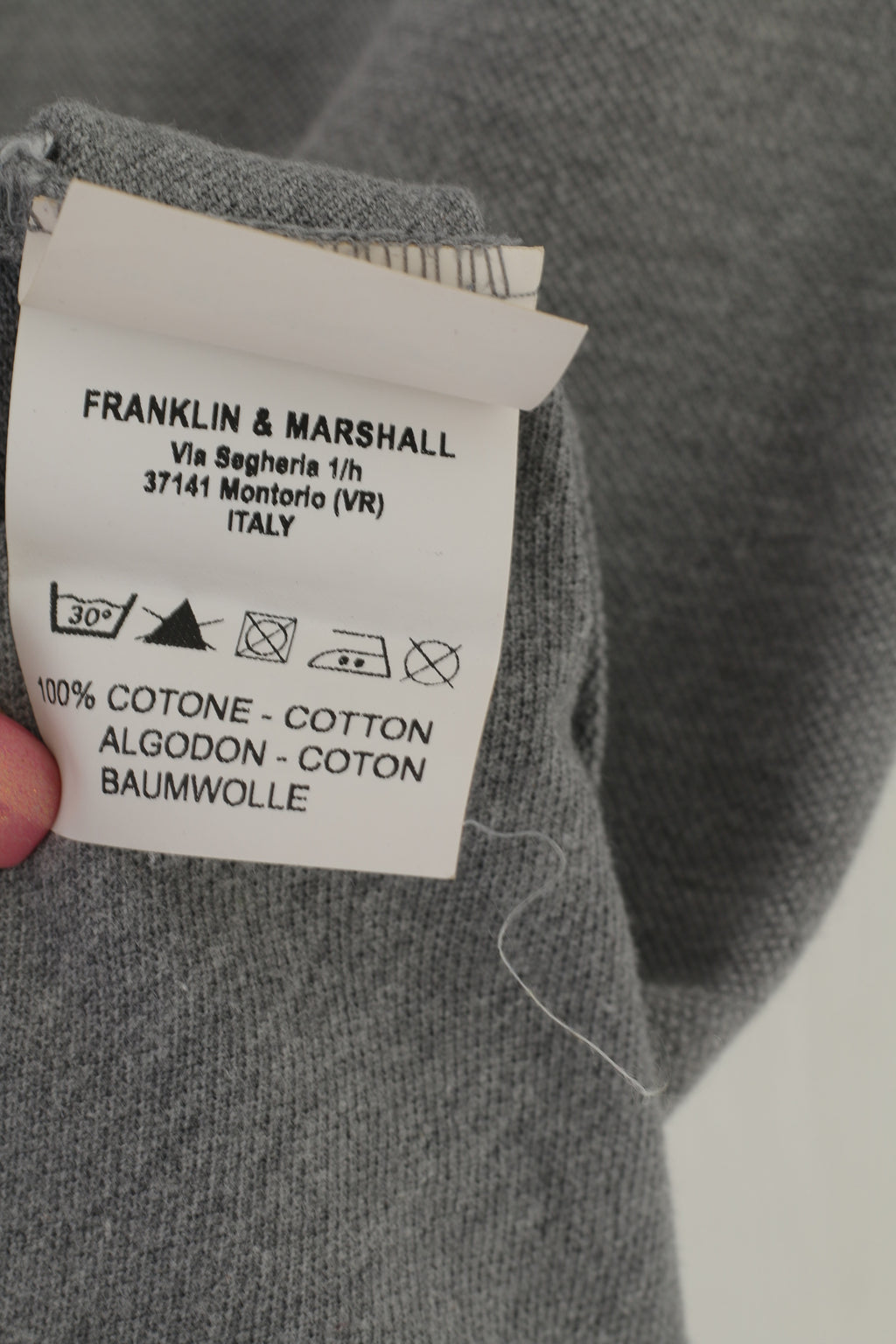 Franklin Marshall Men M Polo Shirt Grey Cotton Athletic Crew #82 Slim Fit Top