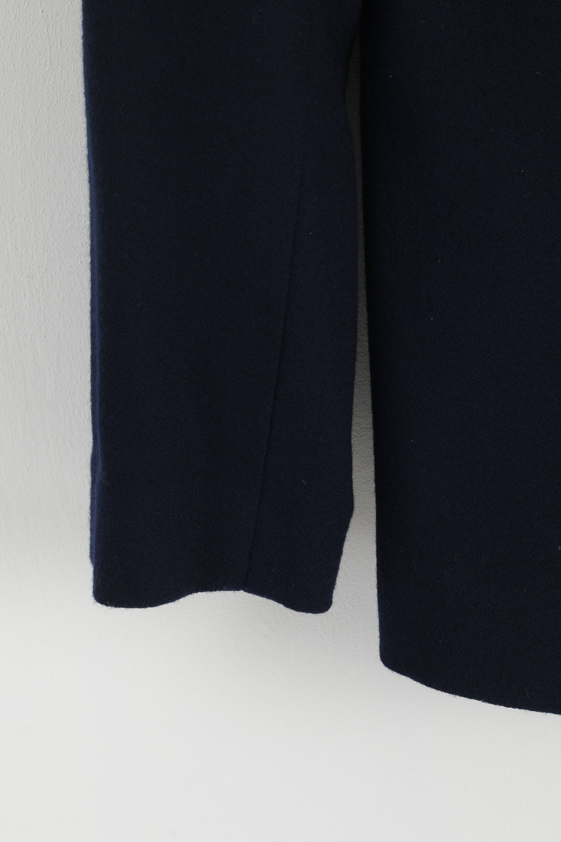 Anne French Women 10 S Blazer Blu 100% lana Giacca vintage con perline anni '90