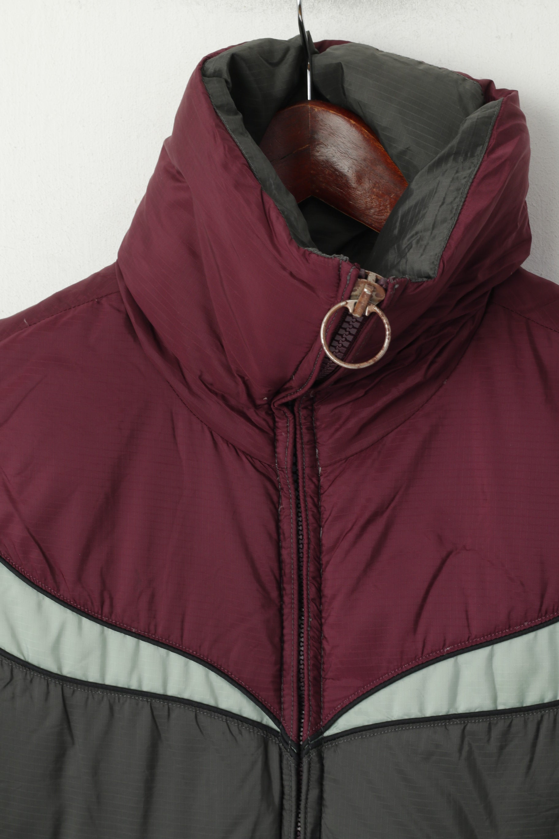 Diesel Women S Bodywarmer Grey Purple Down Jacket Nylon Zip Up Vest