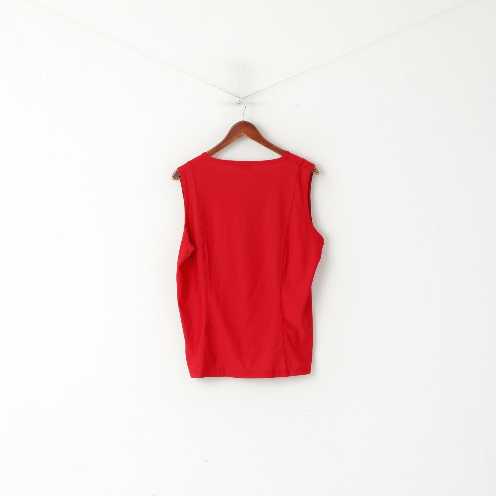 Canotta Fjallraven da donna XXL rossa per abbigliamento sportivo, gilet in maglia girocollo da escursionismo