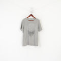 Fresh Brand Chemise XXL pour homme en coton gris avec motif tête de mort extensible à col rond