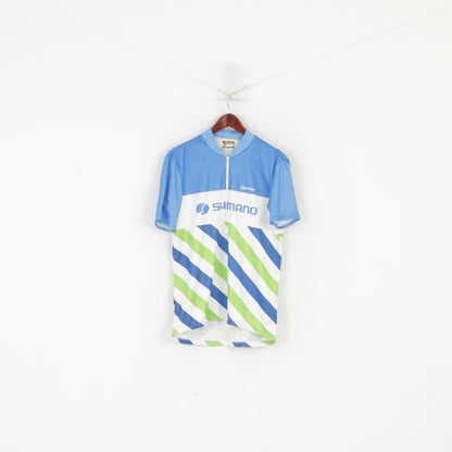 Gonso Men XL Cycling Shirt Blue Dunova Trevira Shimano Bike Jersey Top