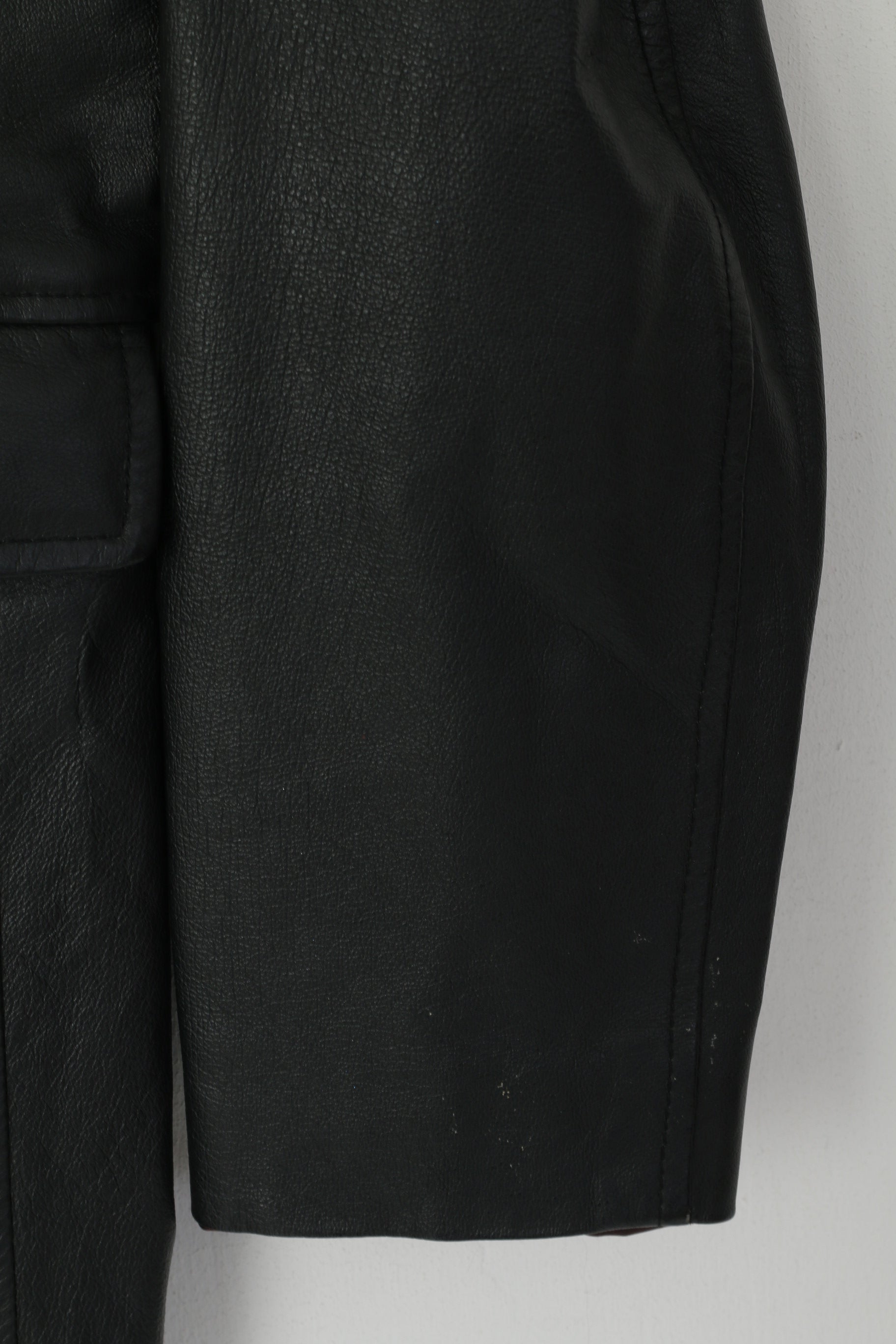 Freemans Women 12 S Coat Black Leather Single Breasted Classic Top