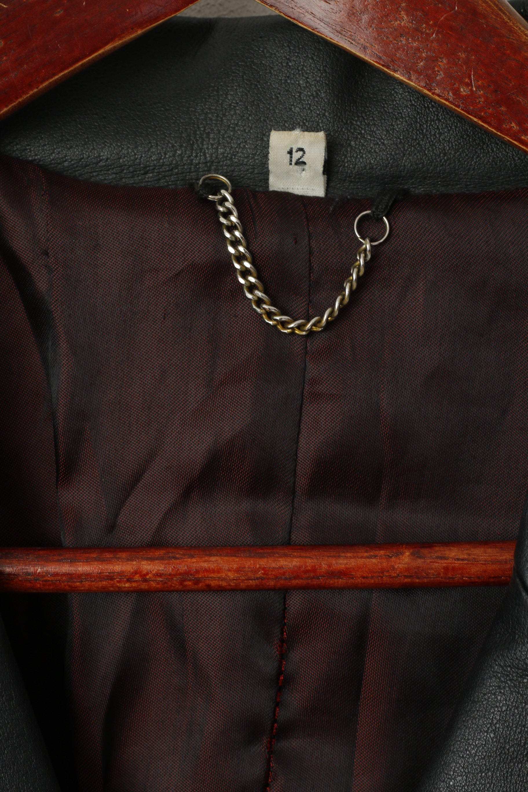 Freemans Women 12 S Coat Black Leather Single Breasted Classic Top