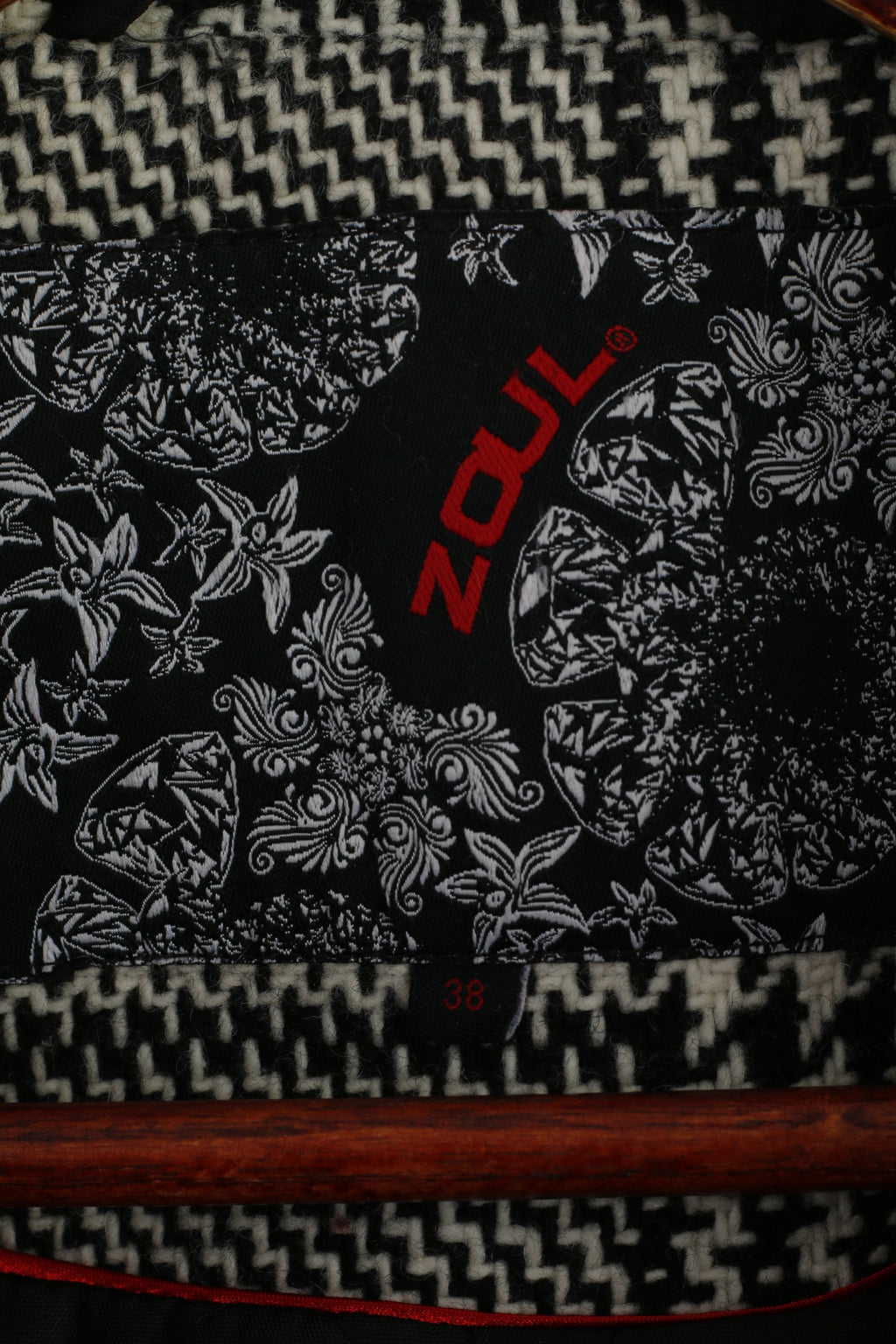 Zoul femmes 38 veste noir blanc laine pied-de-poule classique Janet veste à carreaux