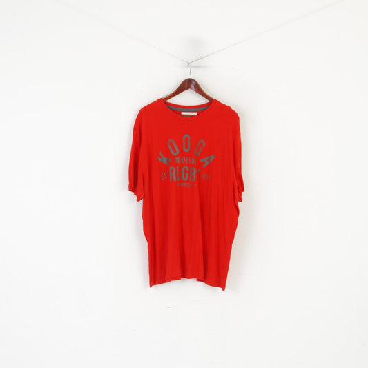 Kooga Men 3XL T-Shirt Red Cotton Rugby Sportswear Crew Neck Vintage Top