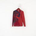 Santini Men L Cycling Shirt Maroon Vintage Italy Zip Neck Bike Wear Long SLeeve Top