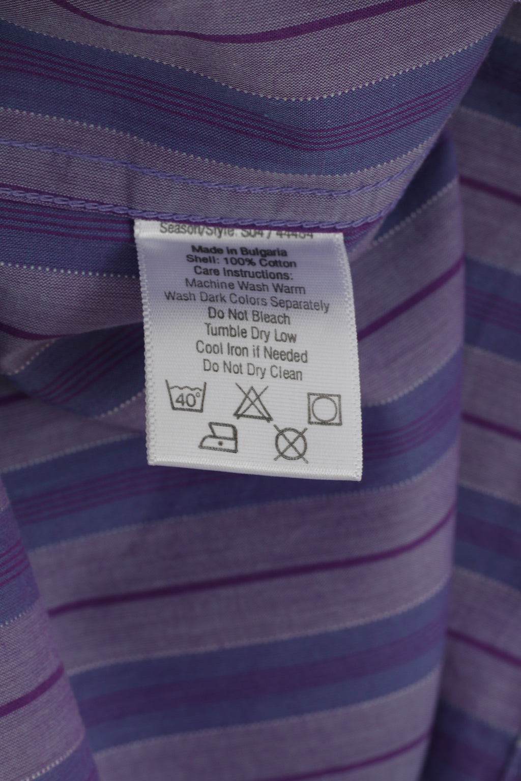 Timberland Men M Casual Shirt Purple Striped Cotton Long Sleeve Classic Top