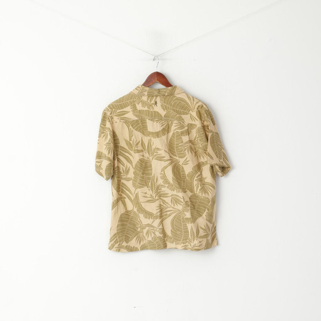 Royal Robbins Men M Casual Shirt Cream Hawaii Travel Linen Outdoor Short Sleeve Top