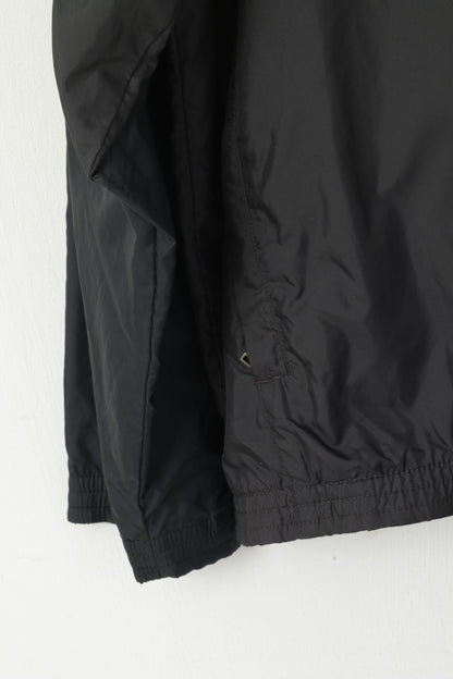 Giacca Nike Uomo L 183 Giacca sportiva vintage in nylon nero impermeabile con zip intera