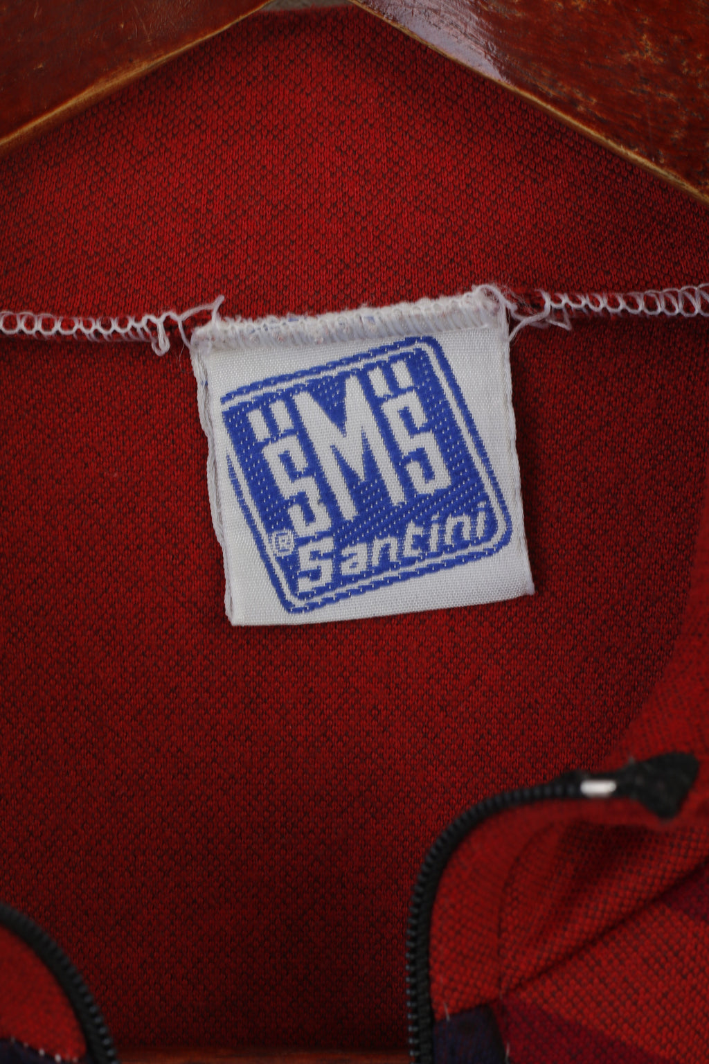 Santini hommes L chemise de cyclisme marron Vintage Italie col zippé vêtements de vélo haut à manches longues