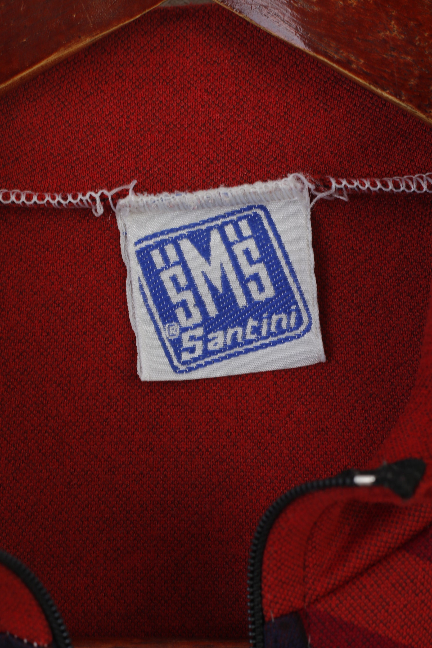 Santini hommes L chemise de cyclisme marron Vintage Italie col zippé vêtements de vélo haut à manches longues