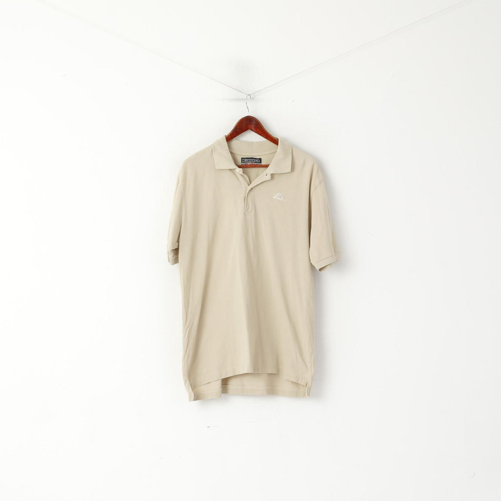 Kappa Homme XL Polo Beige Coton Boutons Détaillés Sportswear Haut Uni