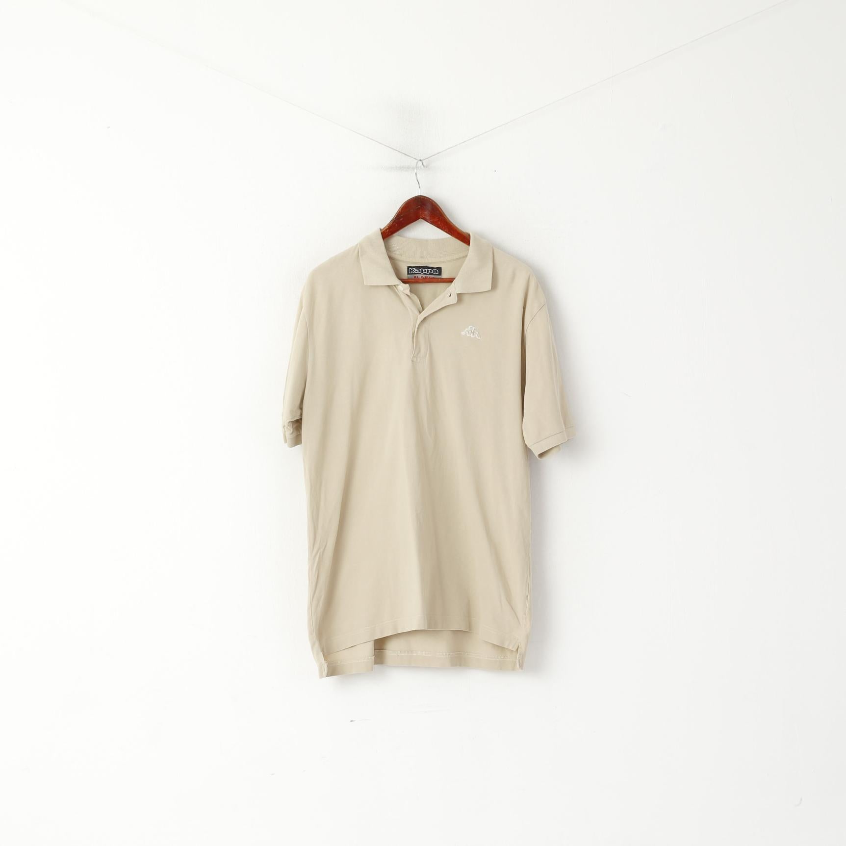 Kappa Homme XL Polo Beige Coton Boutons Détaillés Sportswear Haut Uni