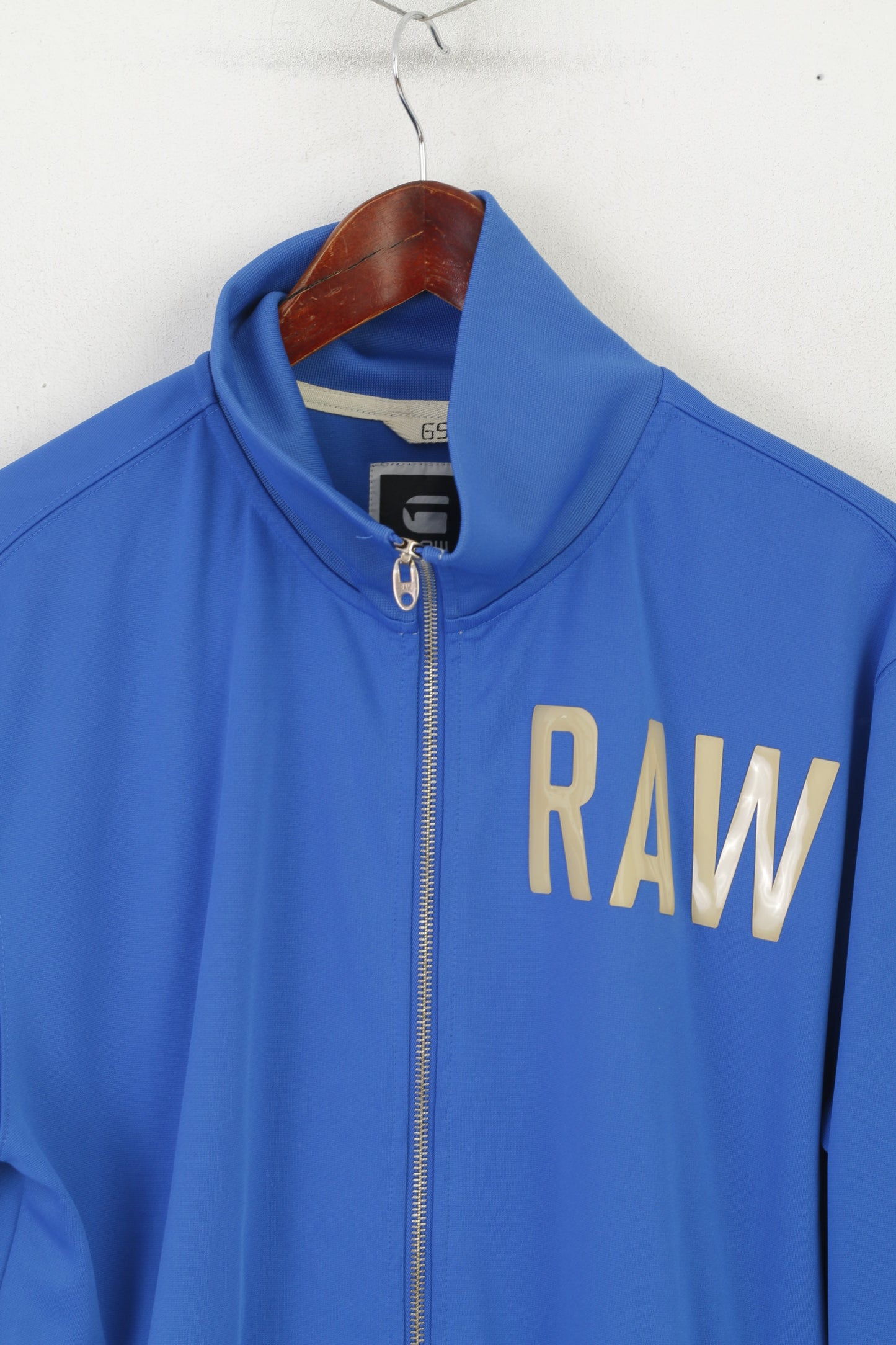 G-Star Raw Men XL (L) Sweatshirt Blue Shiny  Bobby Vest Full Zipper Sport Track Top
