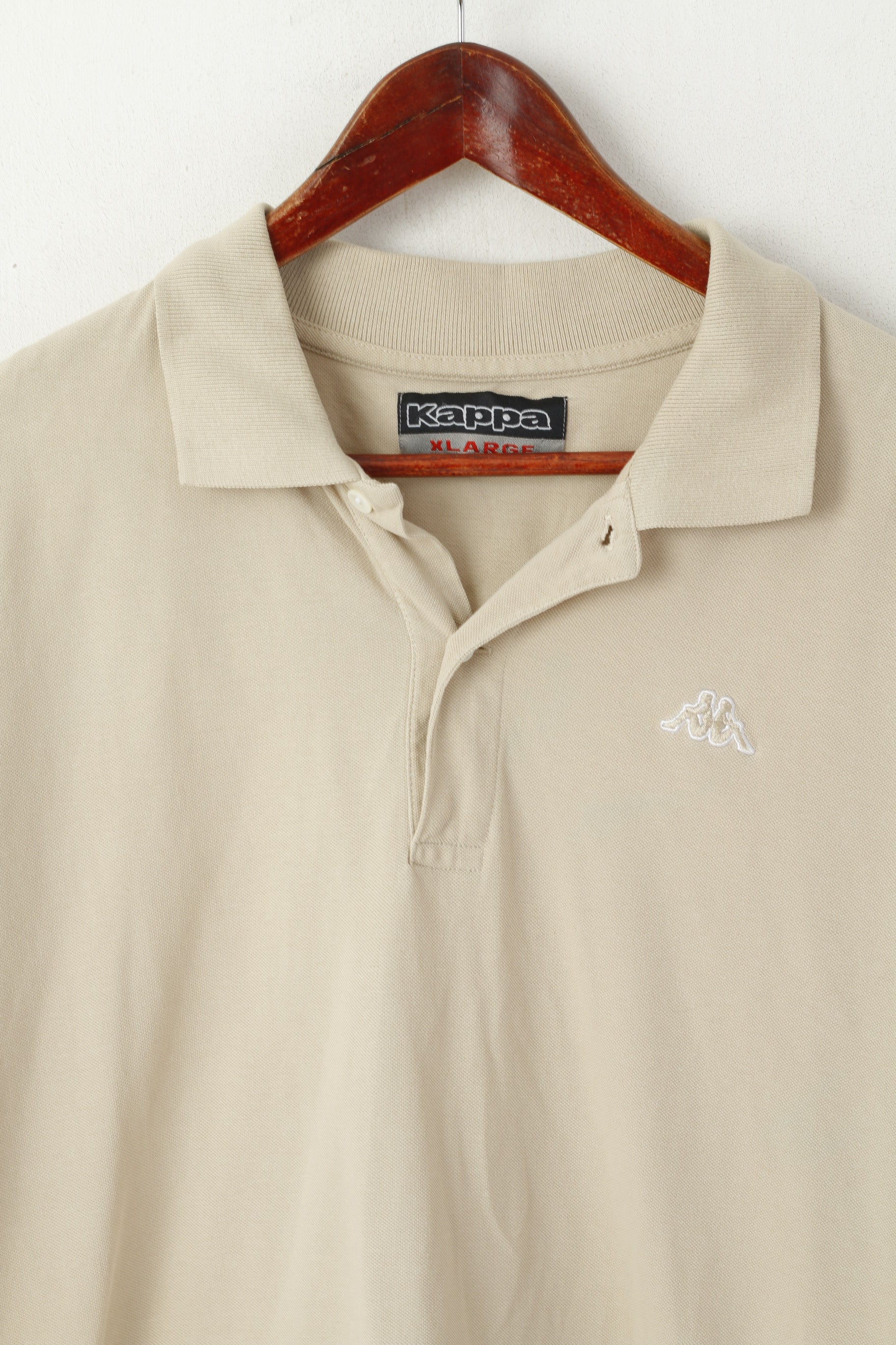 Kappa Homme XL Polo Beige Coton Boutons Détaillés Sportswear Haut Uni