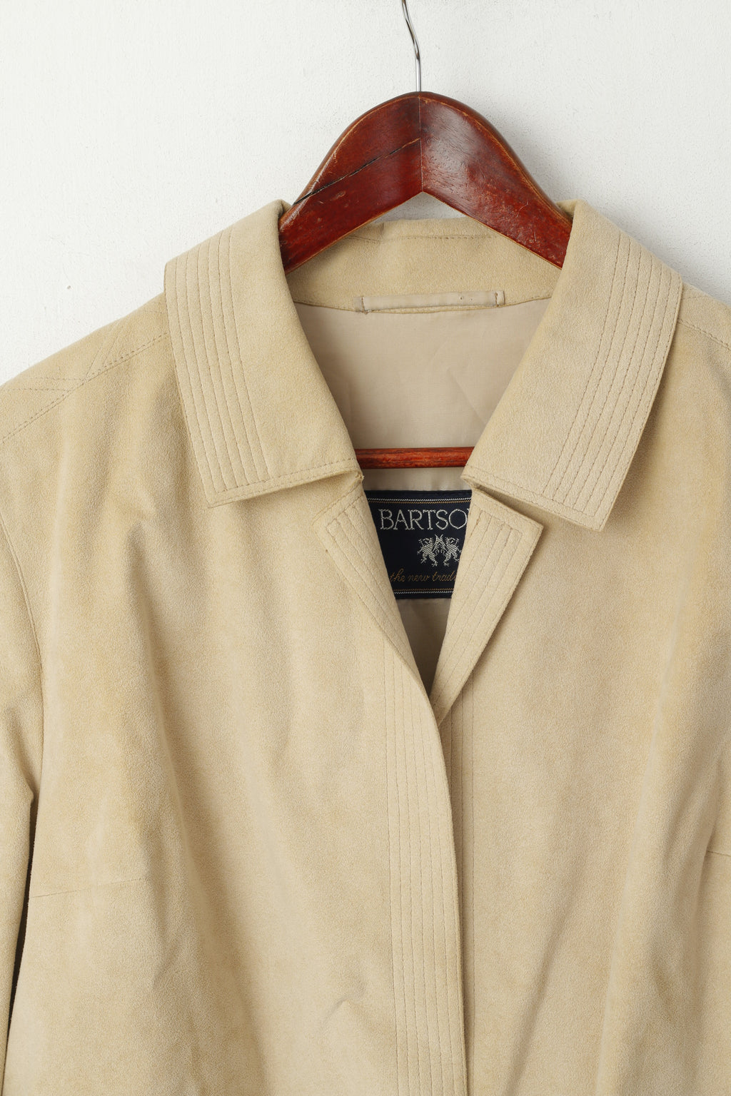 Bartsons Femmes 14 42 Blazer Beige Mince Daim Imitation Veste à Un Bouton