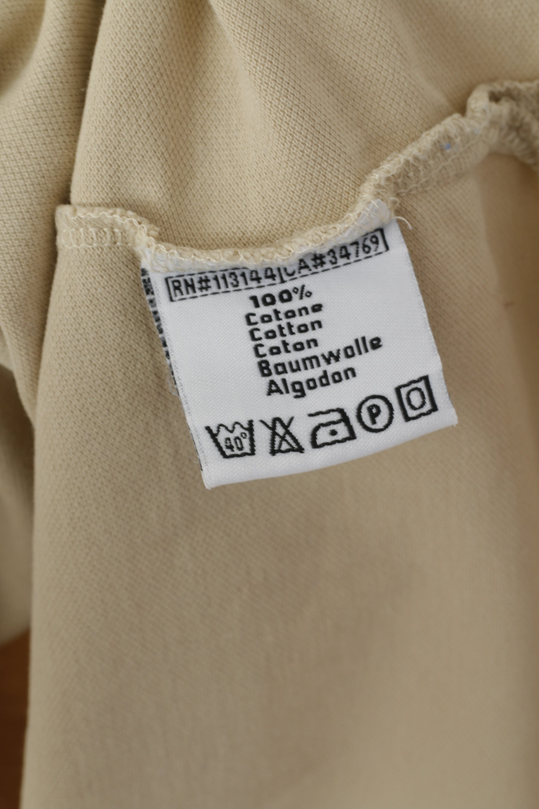 Kappa Homme XL Polo Beige Coton Boutons Détaillés Sportswear Haut Uni