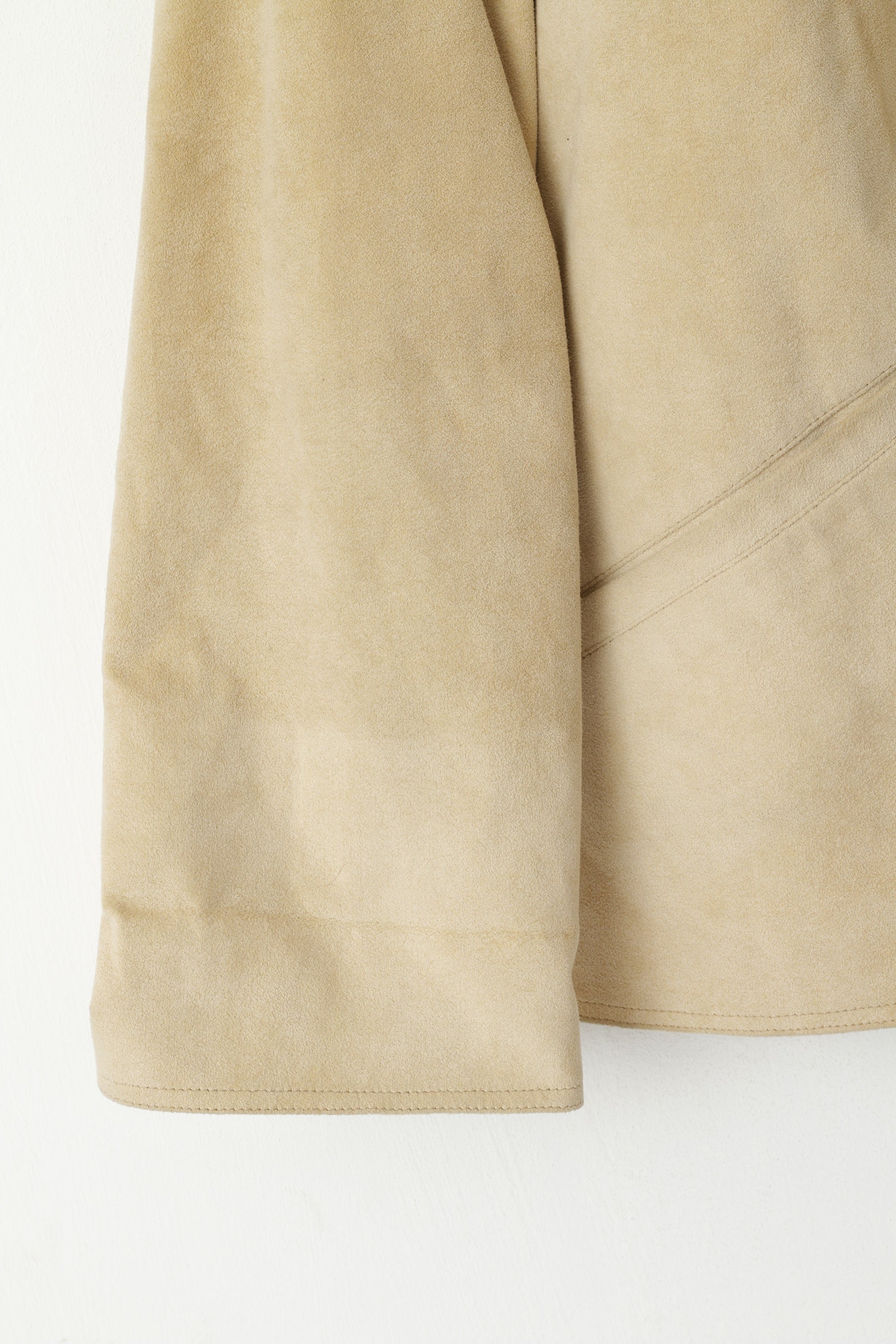 Bartsons Femmes 14 42 Blazer Beige Mince Daim Imitation Veste à Un Bouton