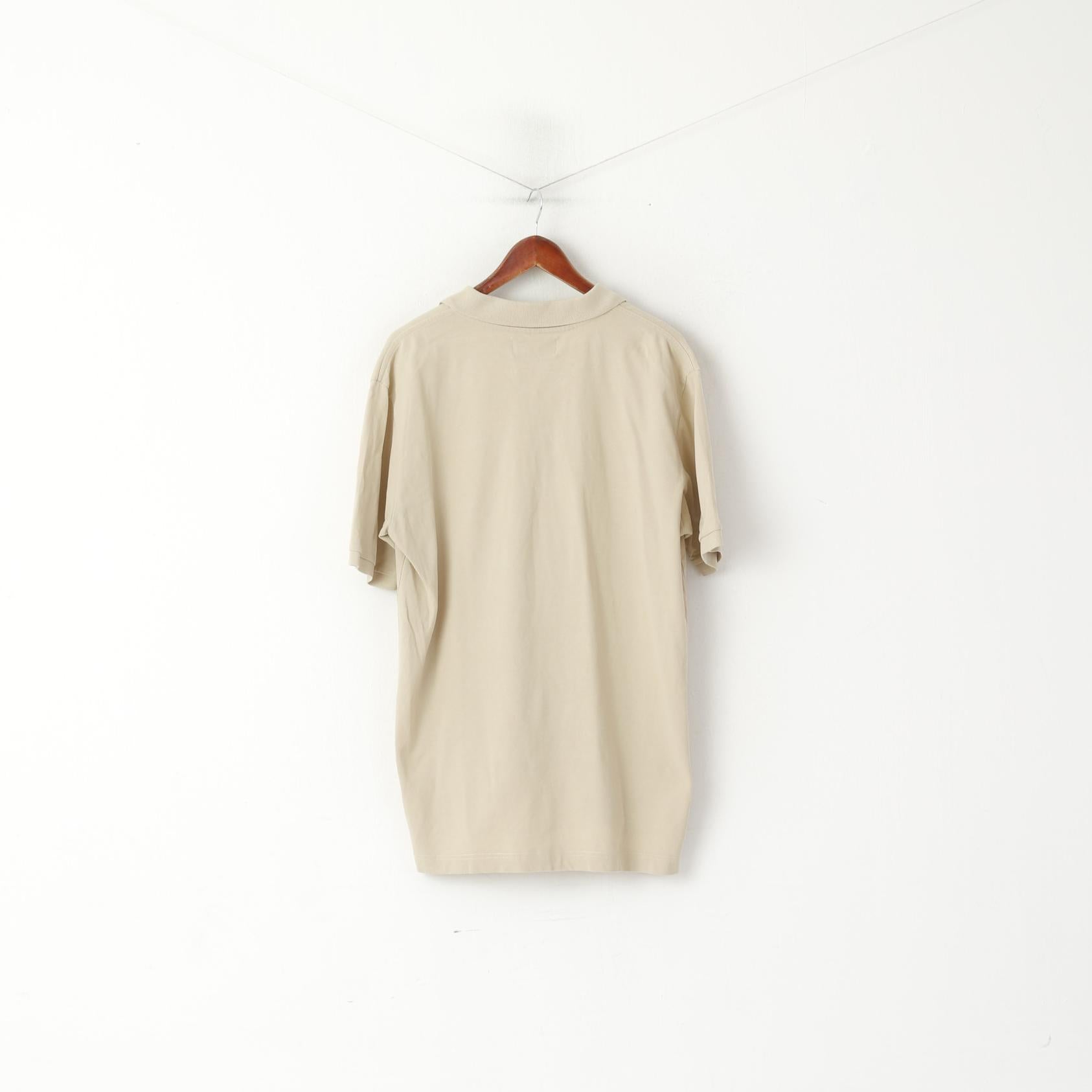 Kappa Homme XL Polo Beige Coton Boutons Détaillés Sportswear Haut Uni