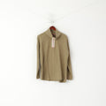 Tom Joule Women 12 M Sweatshirt Khaki Cotton Soft Zip Neck Sportswear Top