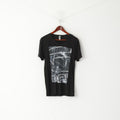 G-Star RAW Men L Shirt Black Cotton V Neck Cotton Graphic Levion 1 Slim Top