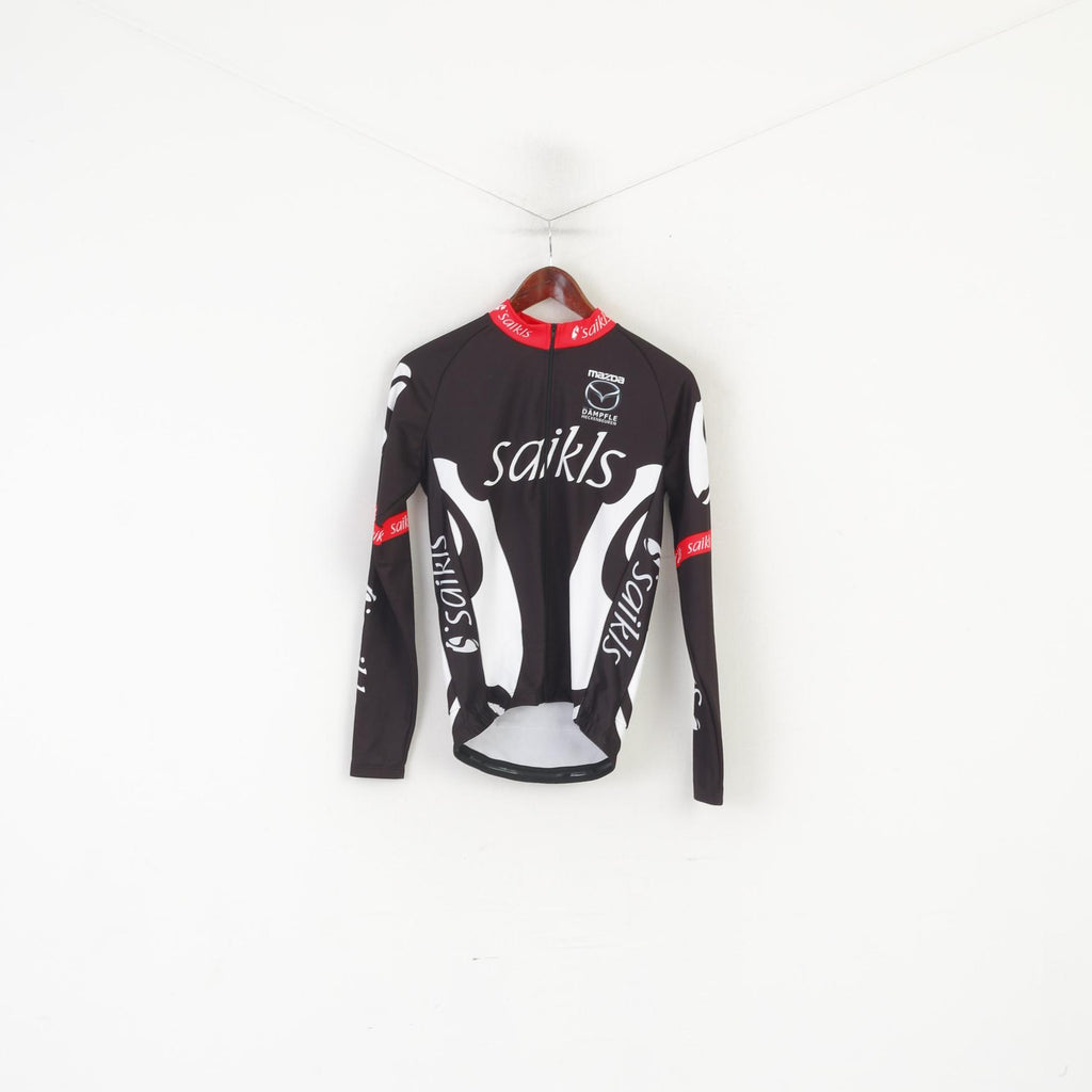 Saikls hommes chemise de cyclisme noir fermeture éclair complète vêtements de vélo Mazda Jersey haut à manches longues