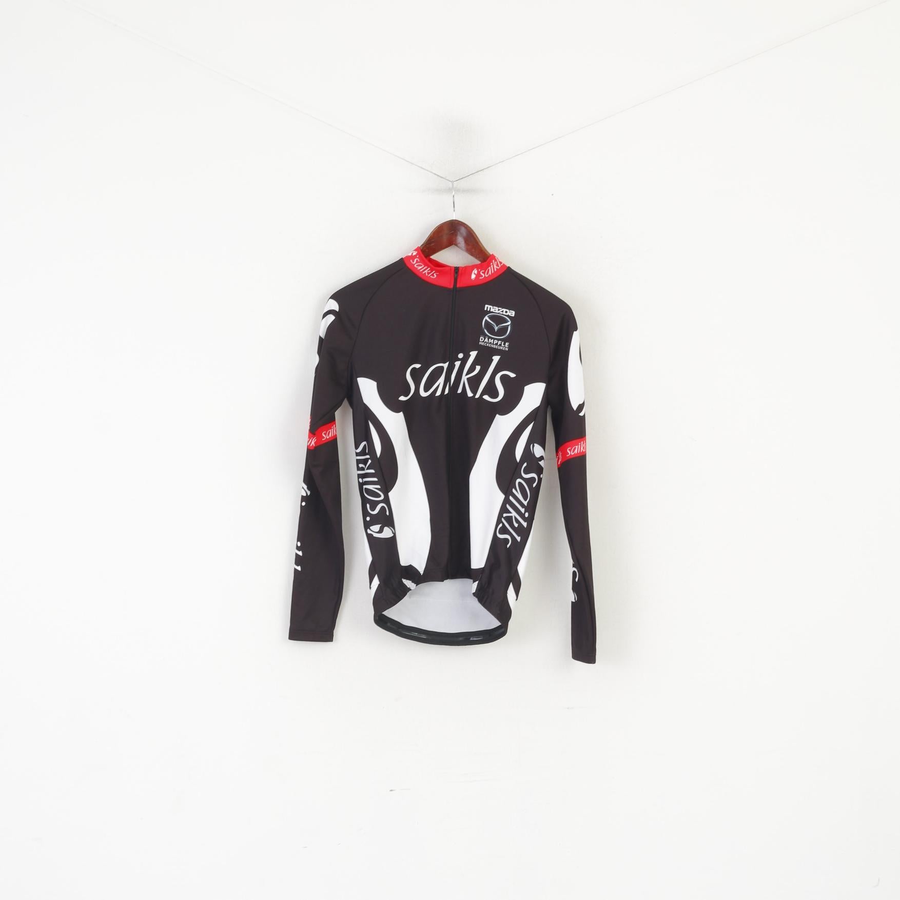 Saikls hommes chemise de cyclisme noir fermeture éclair complète vêtements de vélo Mazda Jersey haut à manches longues