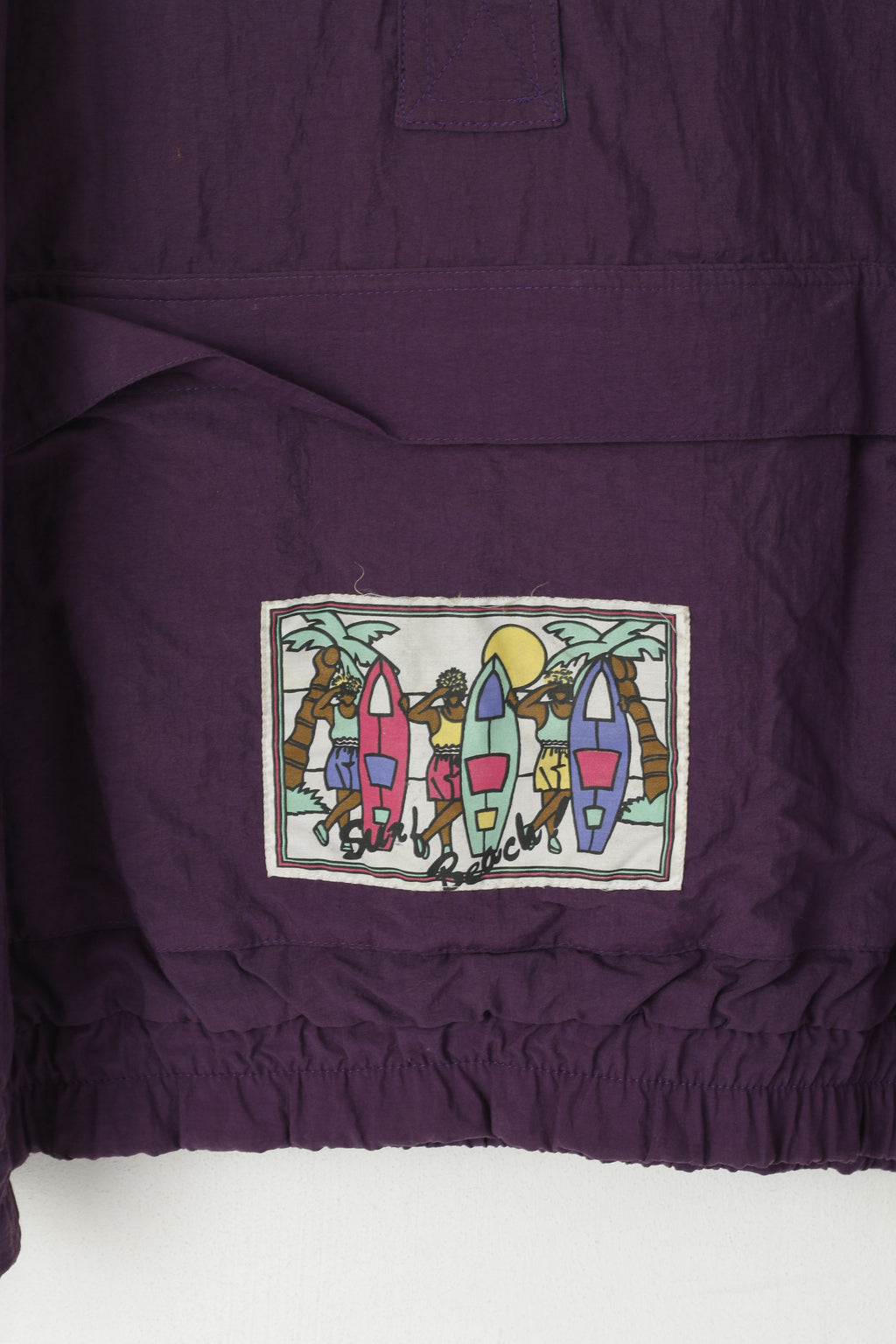 John F.Gee Men 44/46 S Jacket Purple Vintage Kangaroo Pocket Nylon Waterproof Top