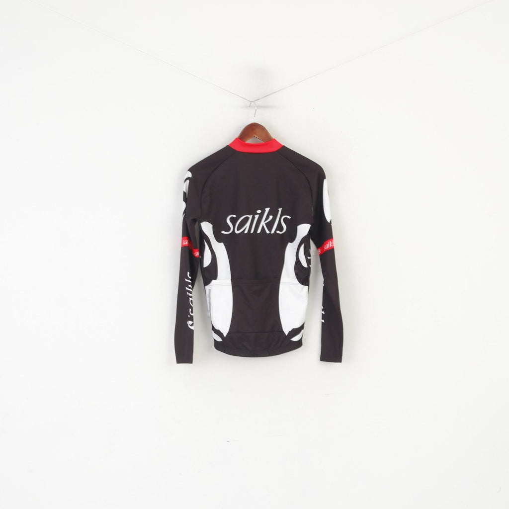 Saikls hommes chemise de cyclisme noir fermeture éclair complète vêtements de vélo Mazda Jersey haut à manches longues