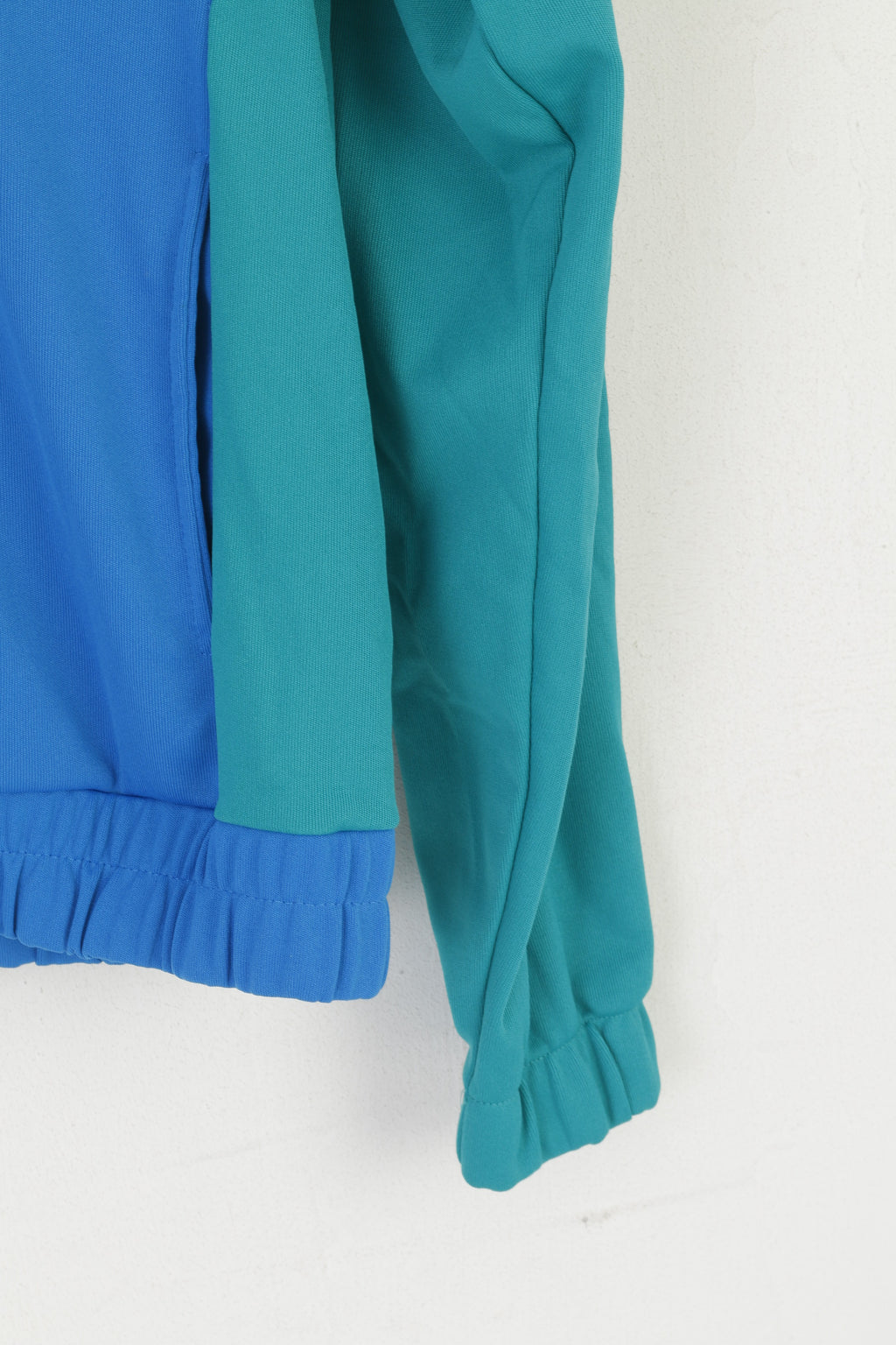 Challenge Men M Sweatshirt Bleu Brillant vintage 90s Full Zipper Sportswear Top