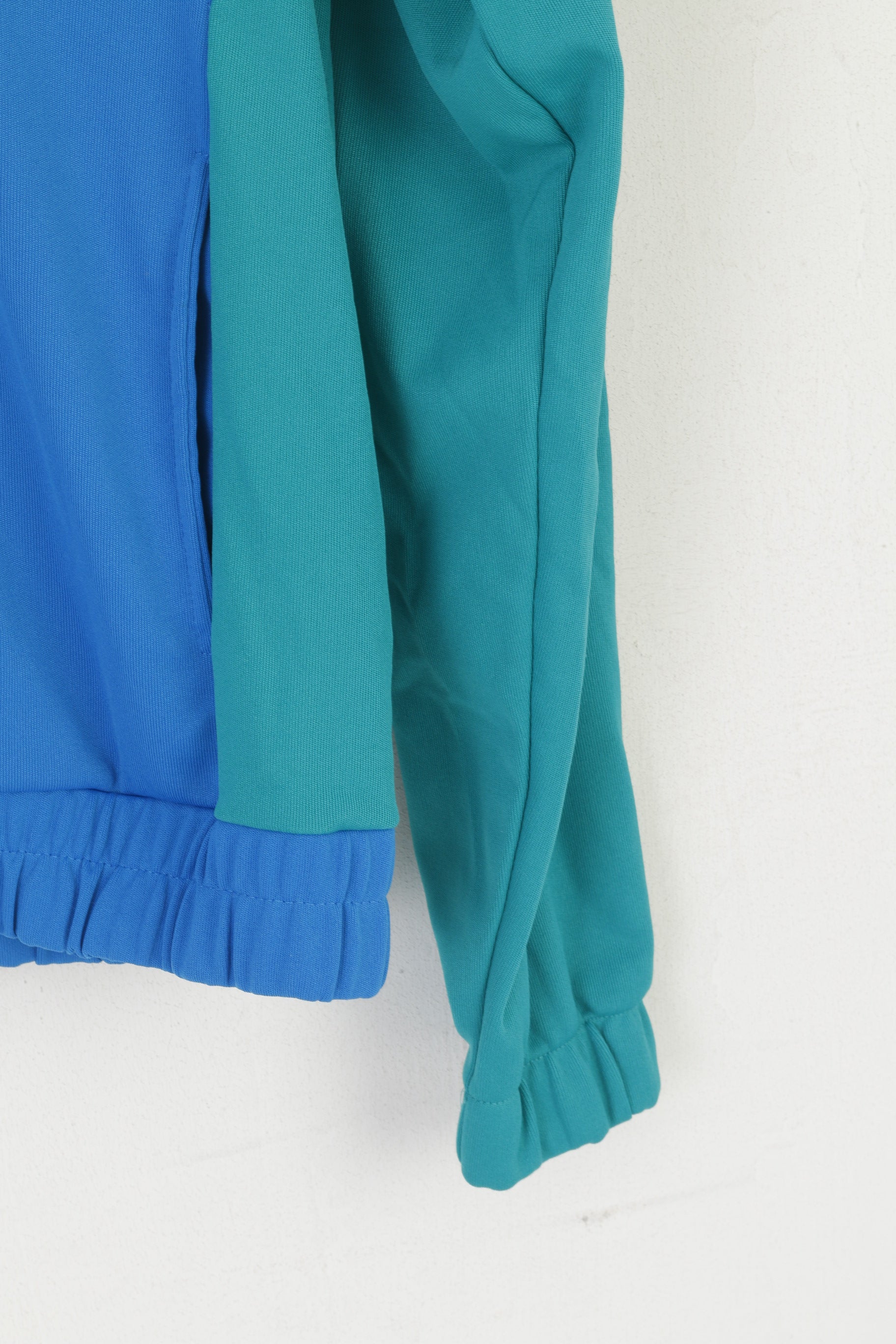 Challenge Men M Sweatshirt Bleu Brillant vintage 90s Full Zipper Sportswear Top