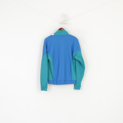 Challenge Men M Sweatshirt Blue Shiny Vintage 90s Full Zipper Sportswear Top