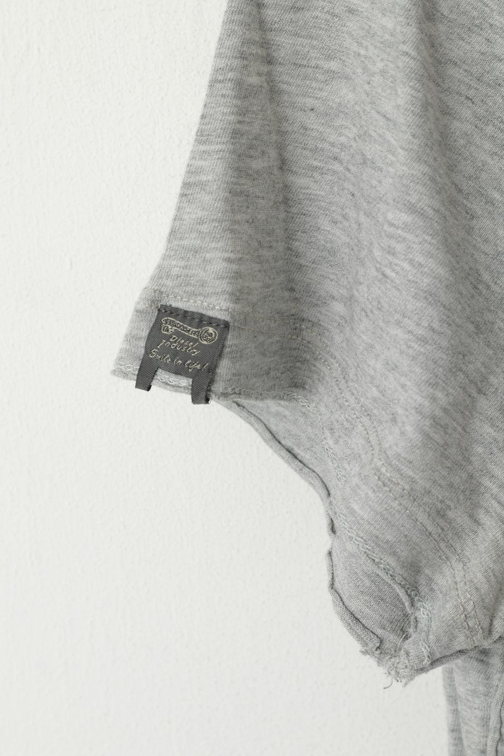 Diesel Industry – chemise à col ras du cou pour homme, haut en coton gris, avec sourire dans la vie