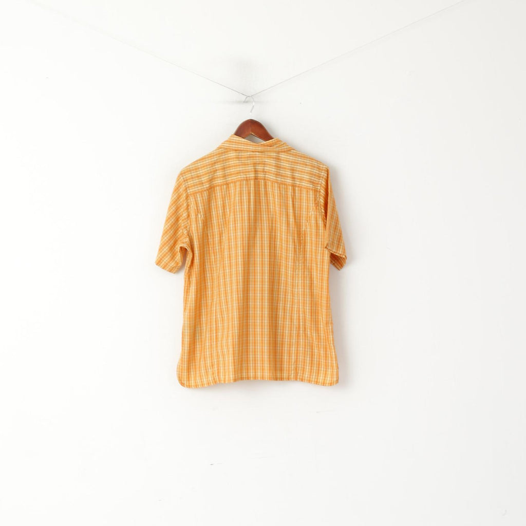 Schoffel Femme 42 L Chemise décontractée Orange à carreaux Outdoor Vintage Mountain Top