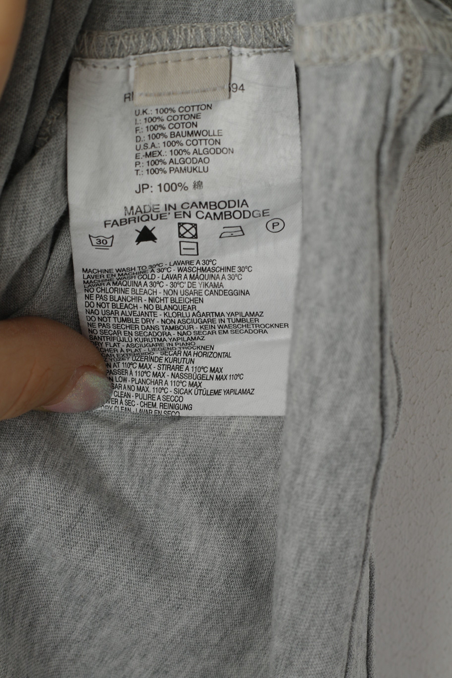 Diesel Industry – chemise à col ras du cou pour homme, haut en coton gris, avec sourire dans la vie