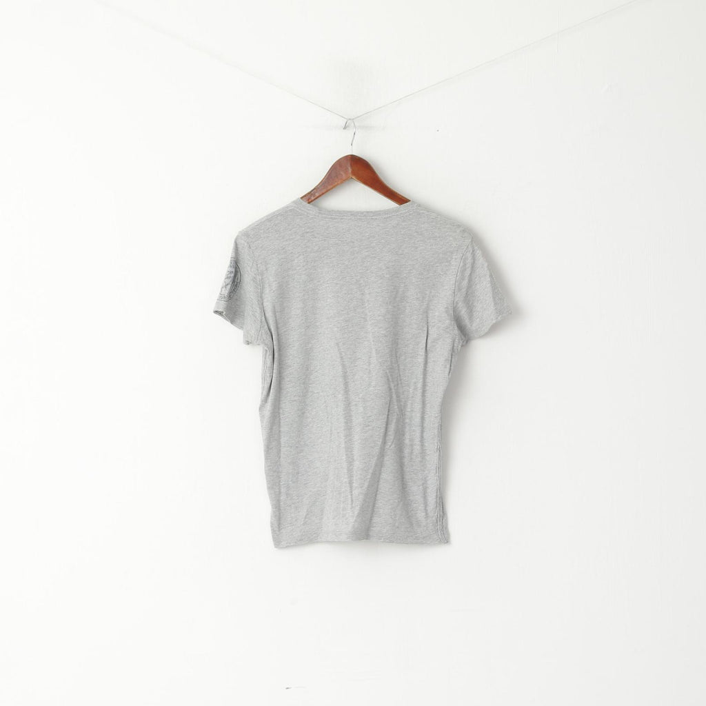 Diesel Industry – chemise à col ras du cou pour homme, haut en coton gris, avec sourire dans la vie