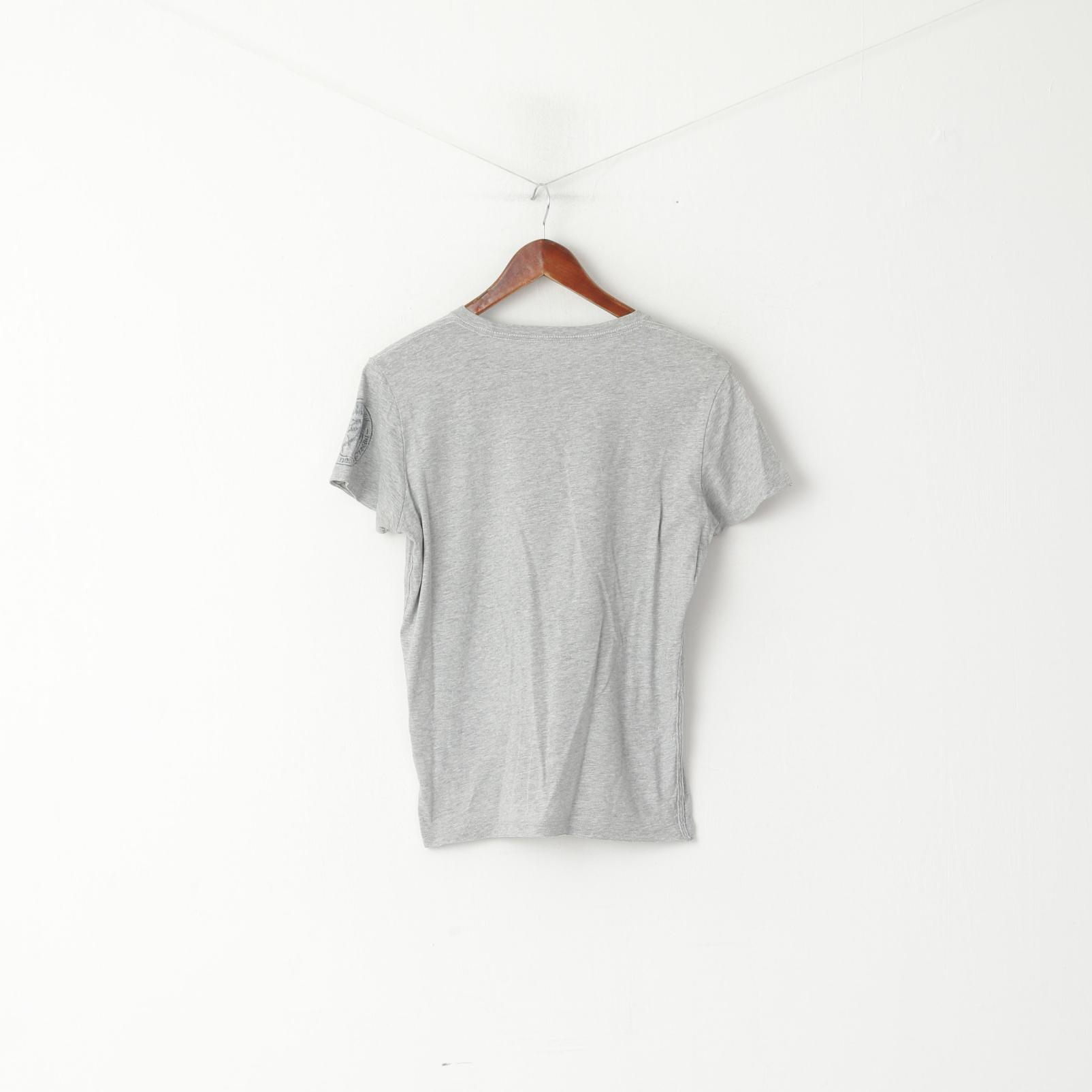 Diesel Industry – chemise à col ras du cou pour homme, haut en coton gris, avec sourire dans la vie