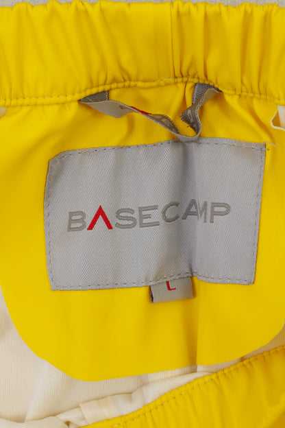 Base Camp Men L Trousers Yellow Polyurethan Outdoor Hiking Waterproof Pants