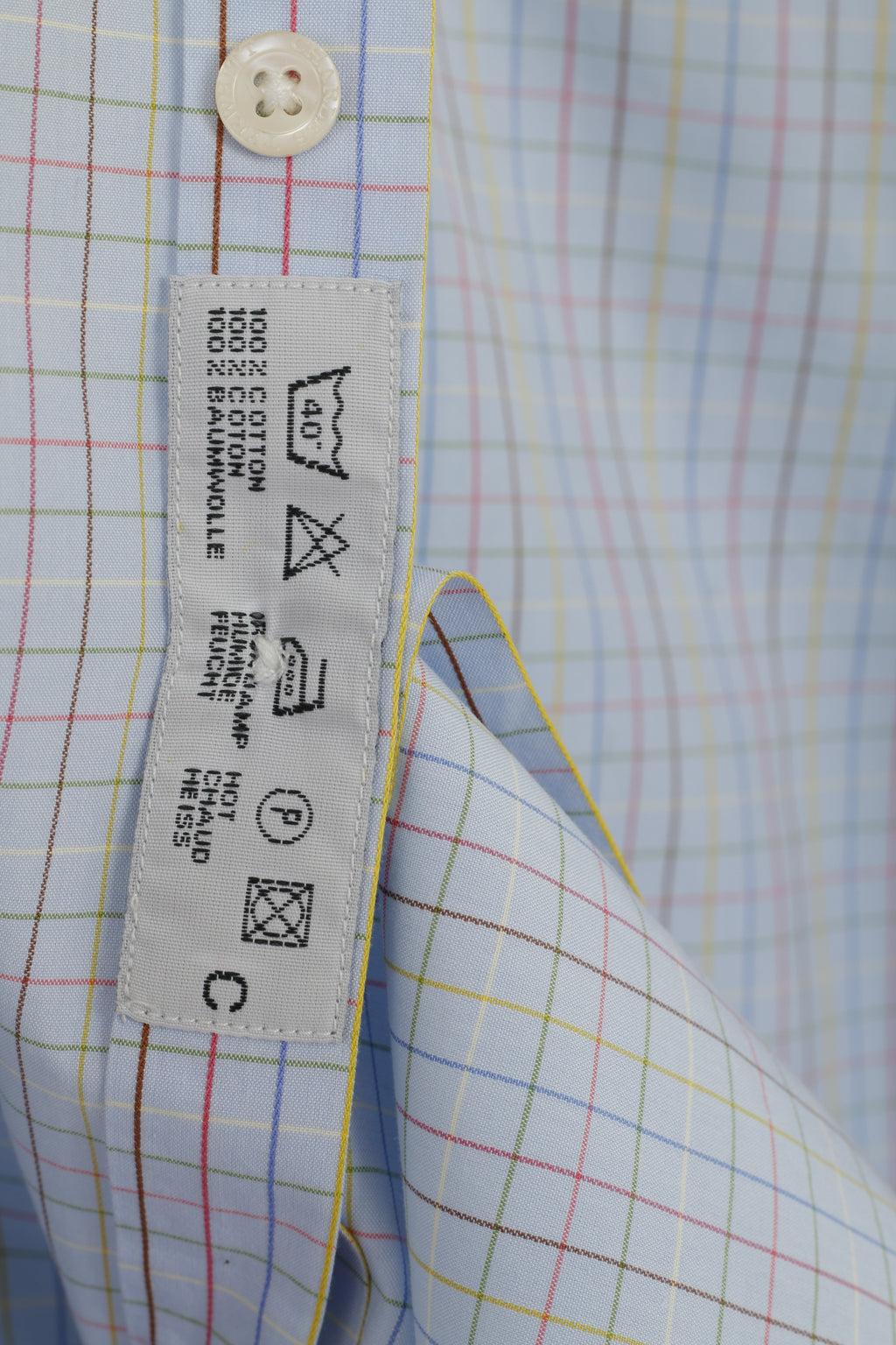 Charles Tyrwhitt Men M Casual Shirt Check Blue Cotton Long Sleeve Top