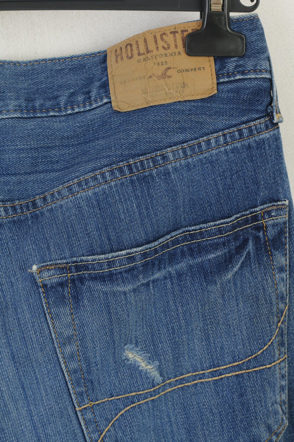 Pantaloni Hollister California Uomo 32 Jeans Pantaloni classici in denim di cotone blu navy