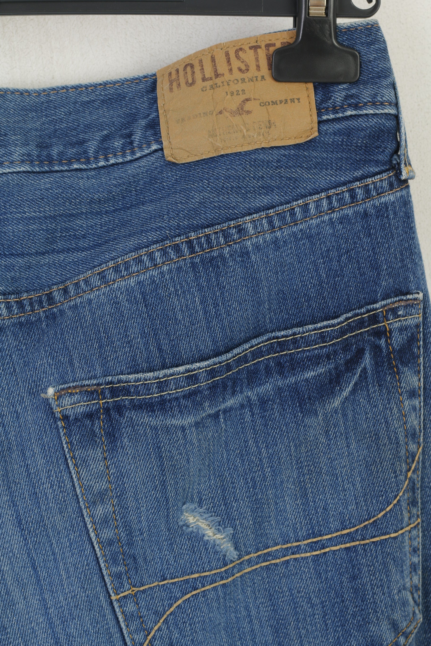Pantaloni Hollister California Uomo 32 Jeans Pantaloni classici in denim di cotone blu navy