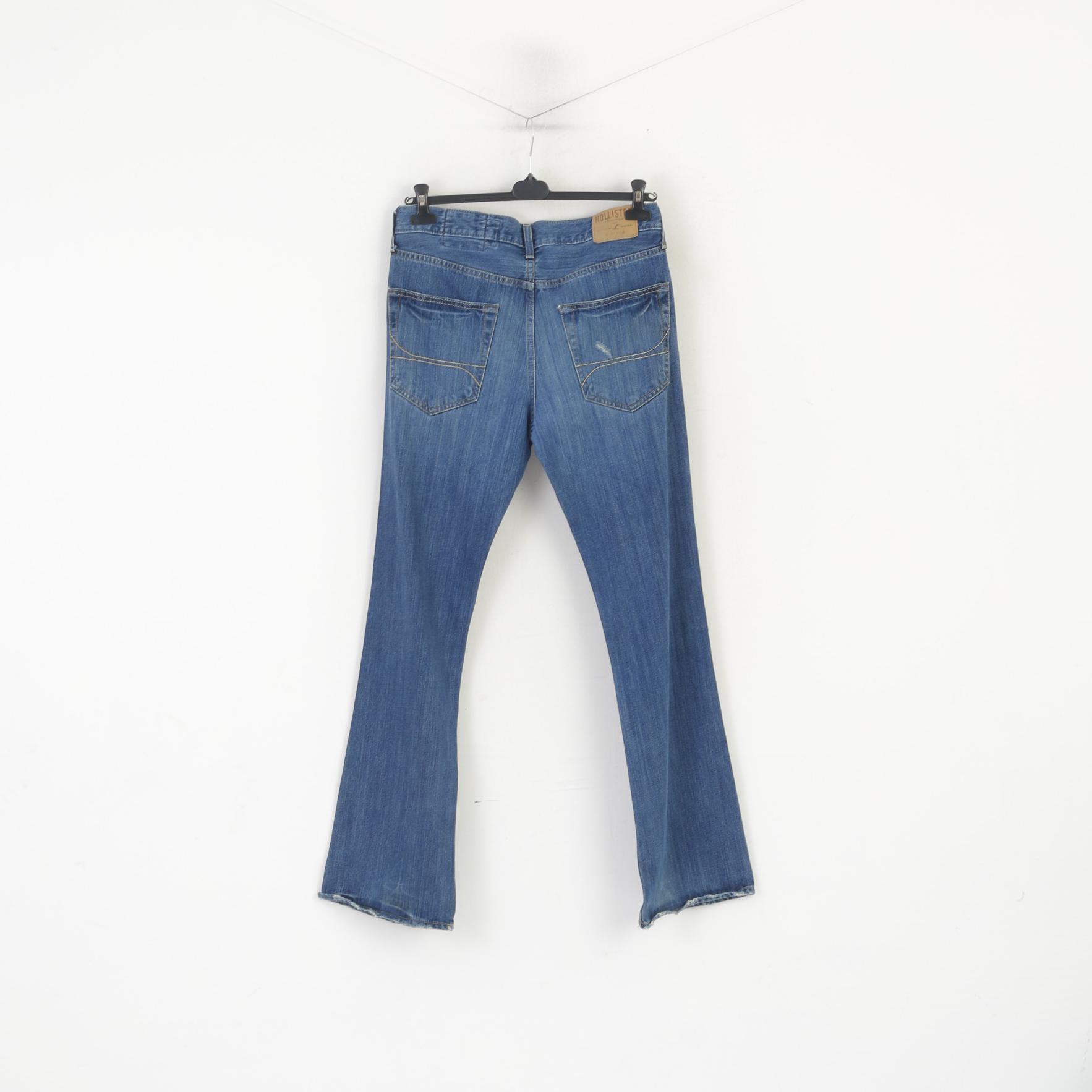 Pantaloni Hollister California Uomo 32 Jeans Pantaloni classici in denim di cotone blu navy